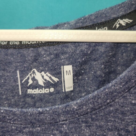 Maloja Heather Blue M T-Shirt With Mountain Design - Picture 2 of 9